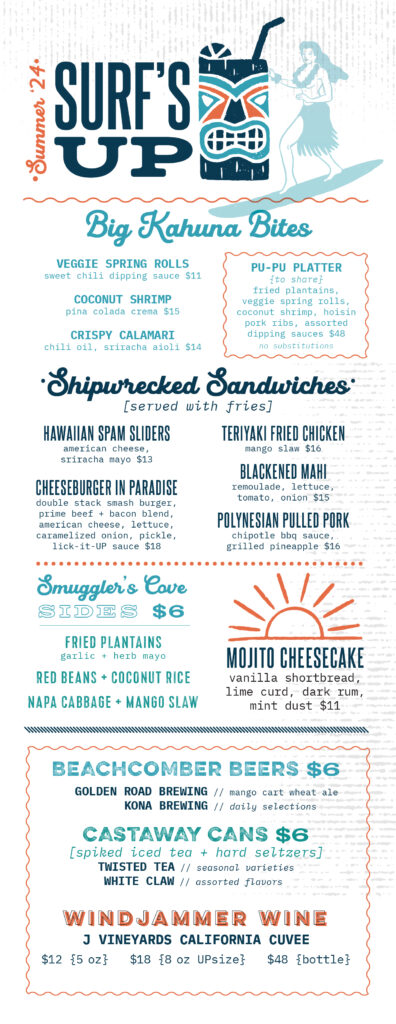 Surf's Up Menu 2