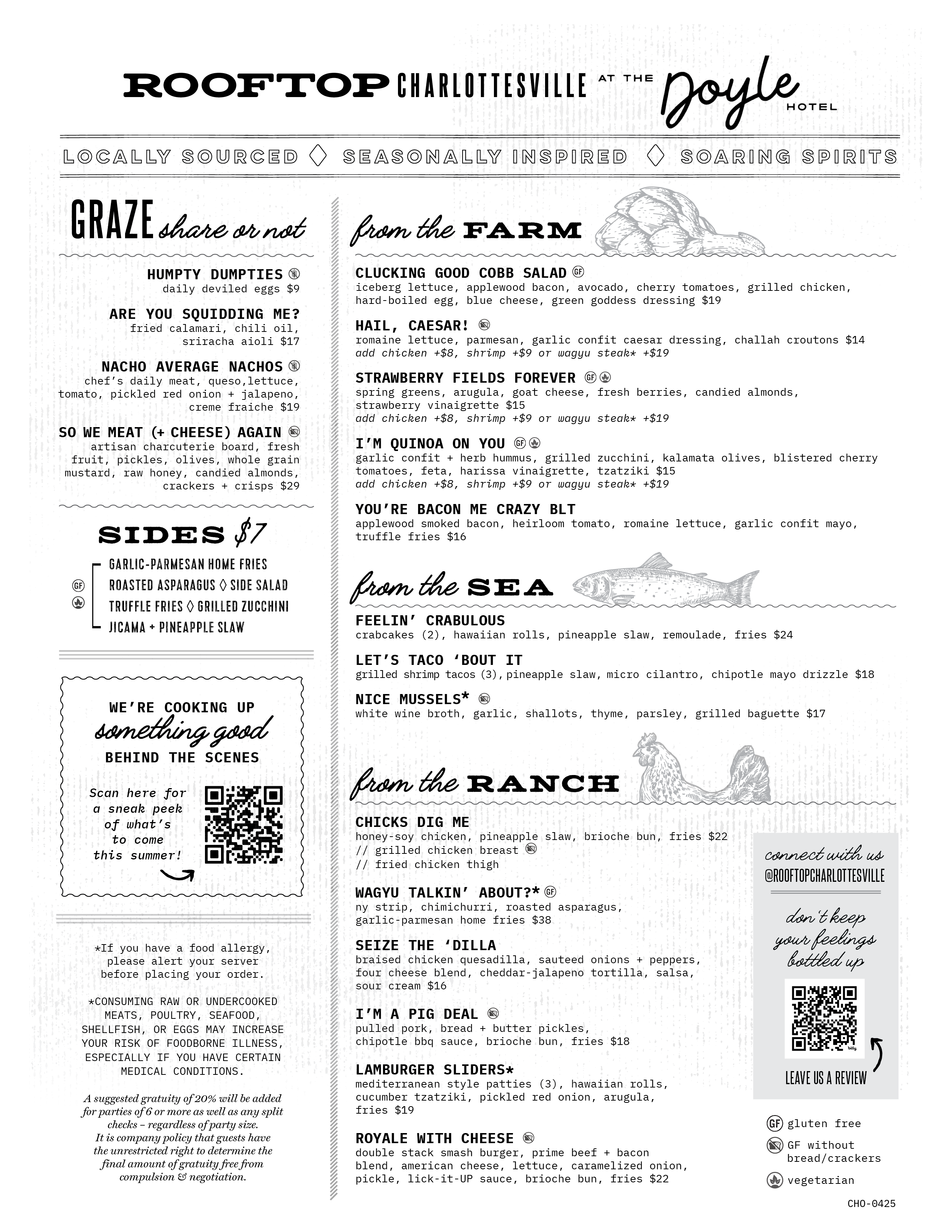 CHO Spring 25 Menu